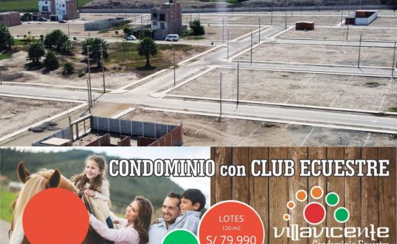 🏡 Urbanización Residencial Villa Vicente - Lote de 120m2 (8x15) - Ubicado en la 2da etapa - Luz, agua, desagüe ✔️ - Entrega inmediata 🚚 - Facilidad de pago 💳 - Pórtico de entrada 🚪 - Parque 🌳 - Futura área para centro comercial 🛍️ - Cámaras de vigilancia 🎥